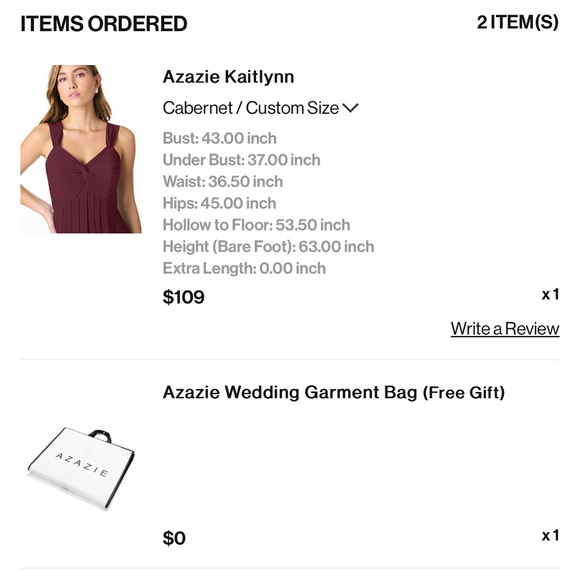 NWT Azazie Kaitlynn in Cabernet - Picture 9 of 9